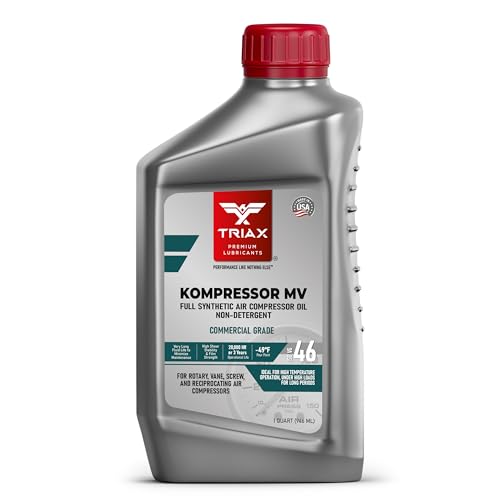TRIAX Kompressor MV ISO 46, Multi-Vis, voll synthetisches Luftkompressor öl, Rotation, Schaufel, Schraube, wechselseitig, hohe Temperatur, 20,000 Stunden Lebensdauer (1 Quart)