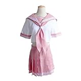 BUBELS Anime Astolfo Cosplay Kostüm Matrosenkleid Rosa Uniform Halloween Outfit,Pink-XXL