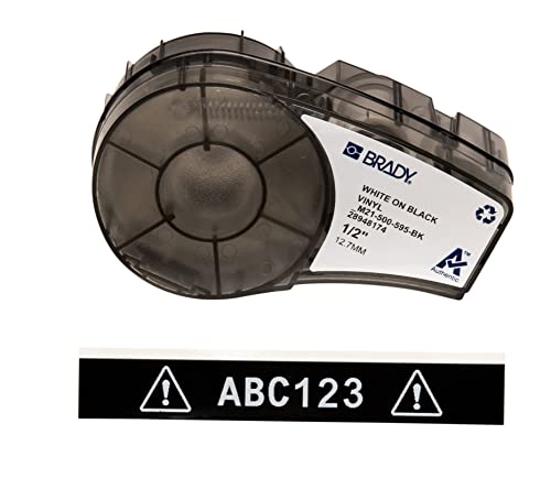 Brady ( M21-500-595-BK ) Vinylband für BMP21-PLUS; BMP21-LAB; BMP21 12.70 mm x 6.40 m Weiß auf Schwarz