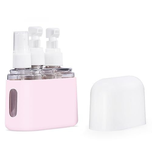 HAZARA Reiseflaschen Combo Set Sprühflasche Kosmetische Lotion Flasche Auslaufsicherer Waschmittelspender Flasche Probenbehälter Auslaufsicheres Combo Set-pink||3 in 1