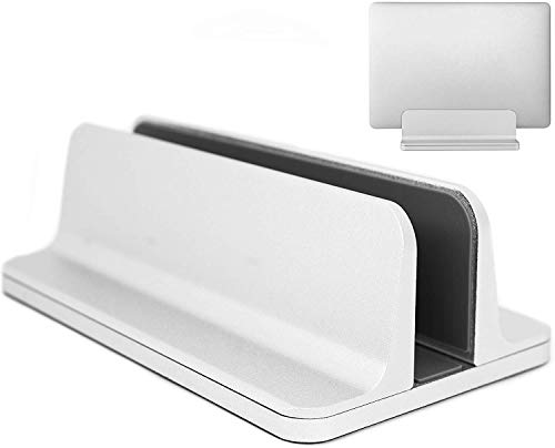 MyGadget Laptop Ständer Aluminium [Hochkant] - Verstellbare Stand Halterung für Notebooks wie z.B. Apple MacBook, Google Chromebook, Lenovo - Silber