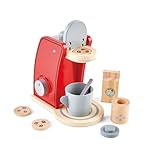 JOCCA - Holz-Kaffeemaschine mit Zubehör| Küchenzubehör für Kinder| Holzspielzeug| Espresso-Spielzeug| Kaffeemaschine Kinderspielzeug| Über 2 Jahre| Geschenke Mädchen Jungen