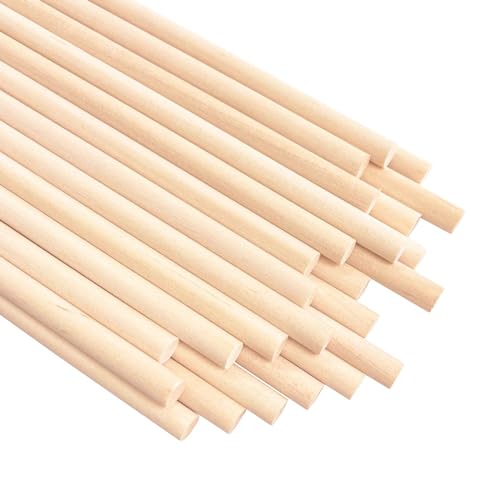 100 Stück Bambusstäbe, Holzdübelstangen DIY-Bambusstäbe, Bambus-Rundstäbe mit handgefertigten, zusammengebauten Baumodellmaterialien