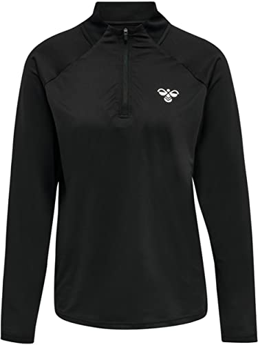 hummel Women's hmlGG12 Training 1/2 Zip Sweat Woman Sweatshirt, Black, XS