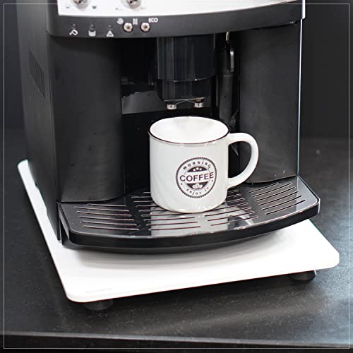 coolina Premium Gleitbrett Rollbrett Gleiter für Kaffeevollautomat - passend für DeLonghi - aus Acryl Weiß