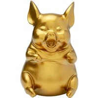 Kare Spardose Happy Pig Sitting Gold, Polyresin