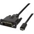 LogiLink USB-C® / DVI Adapterkabel USB-C® Stecker, DVI-D 24+1pol. Stecker 1.80m Schwarz UA0331 USB