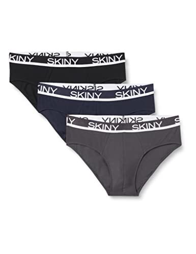 Skiny Herren Multipack Selection Brasil 3er Pack Slip, Mehrfarbig (Greyblueblack 2061), Small (Herstellergröße: S) (3erPack)
