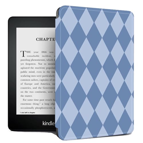 wasserdichte Hülle Mit Automatischer Sleep-Wake-Funktion, Nur Passend Für 7 Zoll Kindle Oasis (10. Generation, 2019 Release Und 9. Generation, 2017 Release) – Blaues Rautengitter