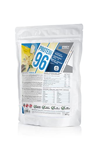Frey Nutrition Protein 96 3 x 500g Beutel Vanille - Ideal für kohlenhydratreduzierte Diätphasen und als Zwischenmahlzeit - Hoher Caseinanteil - low carb - Made in Germany