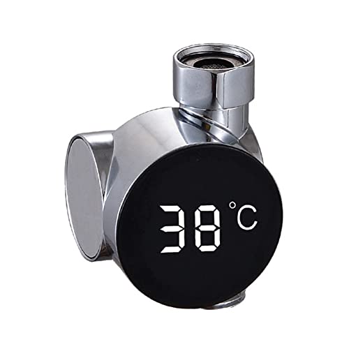 Zunedhys LED Display Hause Wasser Dusche Thermometer, Selbsterzeugender Wasser Temperatur ÜBerwachung Messer für Baby Pflege A
