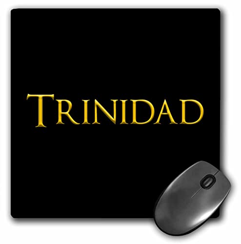 3dRose - Trinidad Trendy Man Name in America Gelb auf schwarzem Talisman - Mauspad - (mp-362778-1)