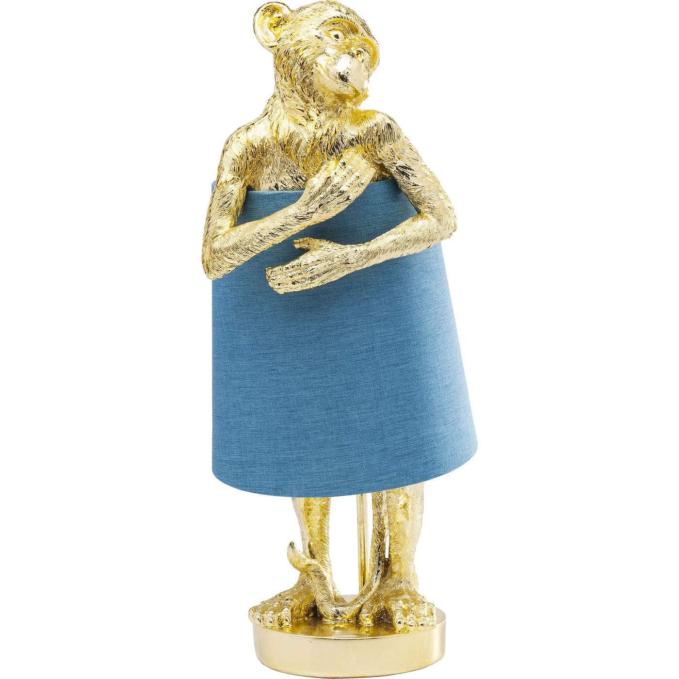 Kare Design Tischleuchte Animal Monkey, Gold/Blau, 58x23x29cm