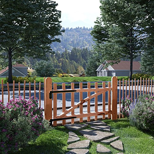 Catherinol Zauntor Zauntür, Gartenzaun, Pforte, Gartenpforte Haselnussholz Imprägniert 100×60 cm