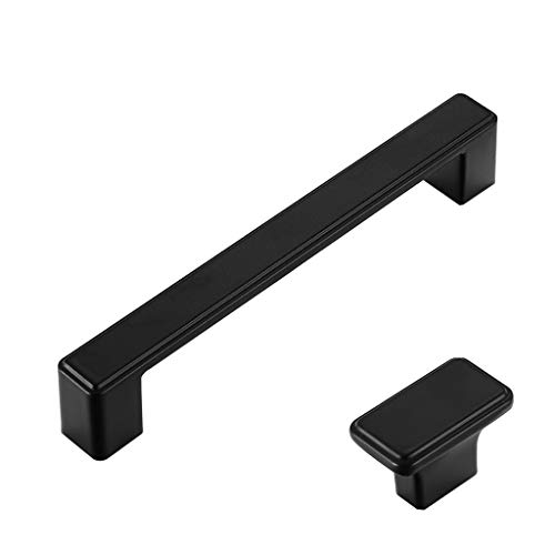 Door Handles,Stainless Handle,Warehouse handle, Der quadratische Türgriff aus verbessertem Zinklegierungsholz eignet sich for Glastüren/Scheunentüren/Schiebetüren, 2 Farben/3 Größen, Farbe: B, Größe: