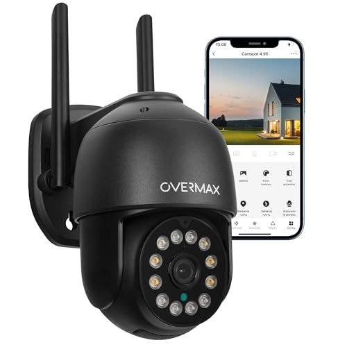 Overmax CAMSPOT 4.95 QHD 4MPx Außen-PTZ-Kamera, Farb-Nachtmodus 60m Drehbare Kamera 355o/90o, Blickwinkel 100o Bewegungserkennungsalarm, Zwei-Wege-Audio, automatische Verfolgung