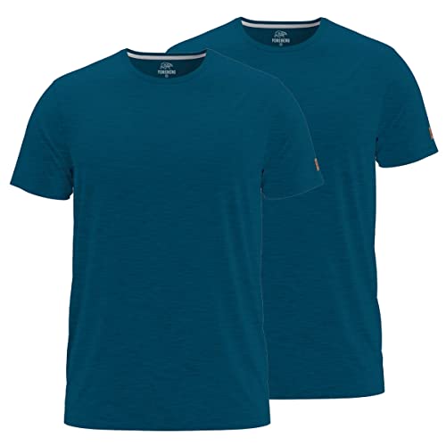 FORSBERG T-Shirt Doppelpack zum Sparpreis einfarbig Rundhals hochwertig robust bequem guter Schnitt, Farbe:Petrol, Größe:L