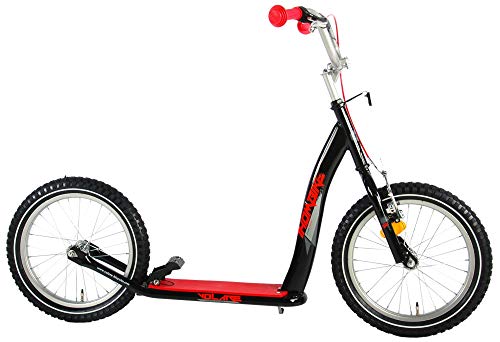 16 Zoll Kinder City Roller Tretroller Kinderroller Cityroller Kickroller Scooter Volare Schwarz Rot mit Fußbrermse 1654