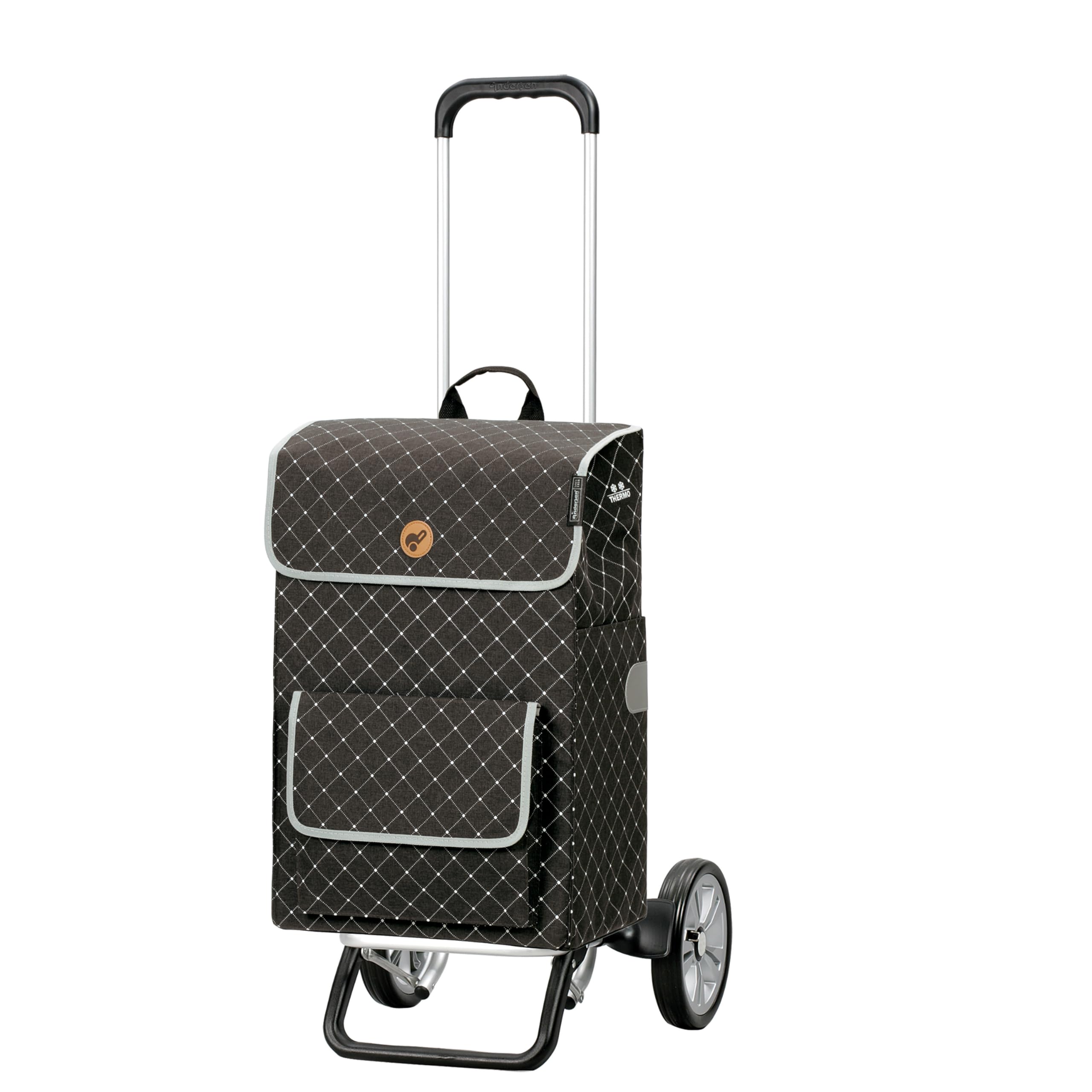 Andersen Einkaufstrolley - Alu Star Shopper Tamo anthrazit 51 L Hackenporsche,Reflektor,Thermo, Aluminium, höhenverstellbar, Räder abnehmbar