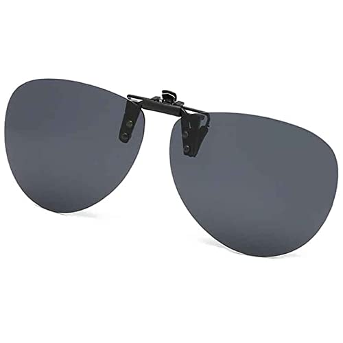 YQJY Sonnenbrille Zum Aufstecken, Matte Sonnenbrille, Polarisierte Clip-on-Sonnenbrille Mit Flip-up-Funktion,geeignet Zum Fahren Angeln Outdoor-Sport,BlackGray