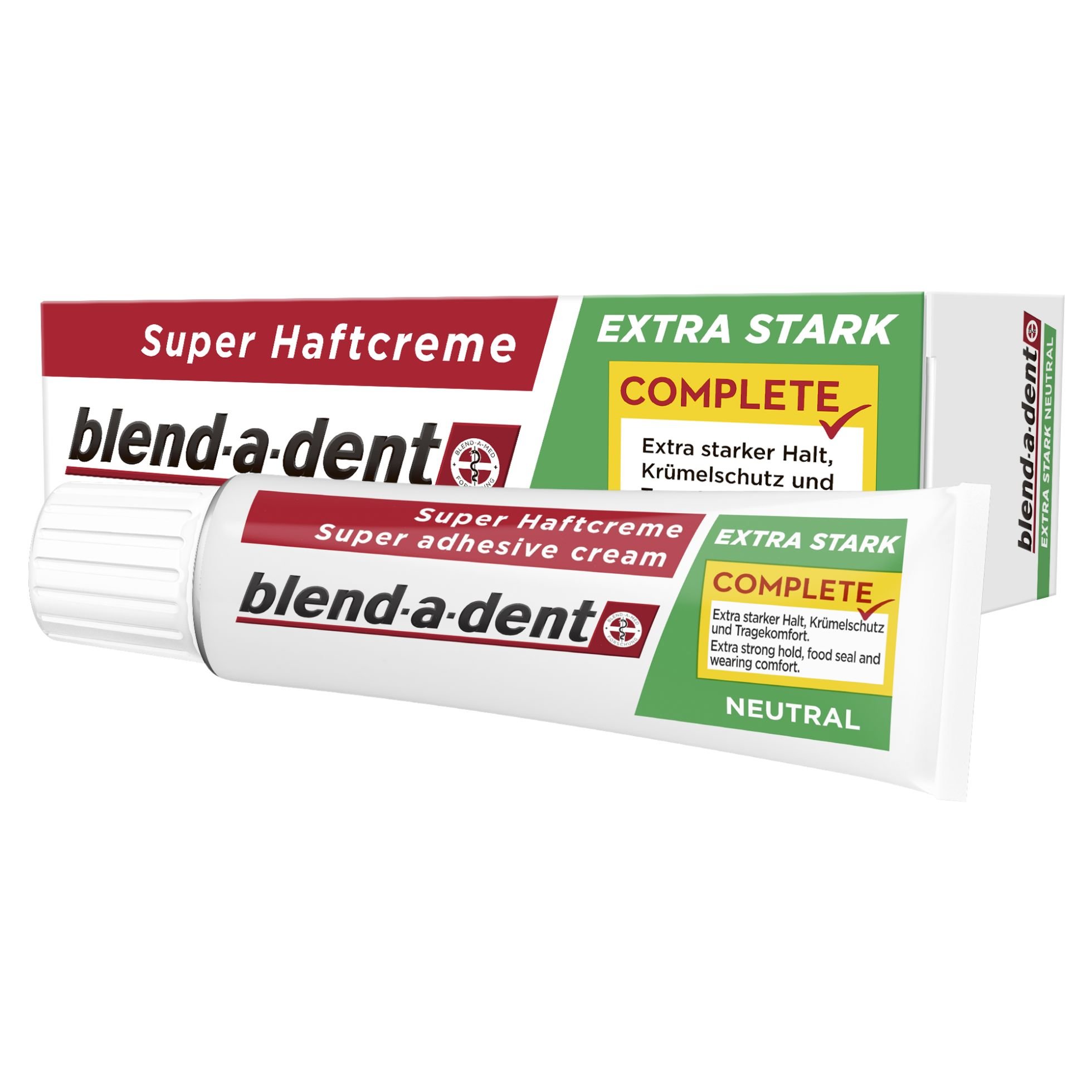 Blend-a-dent Super-Haftcreme Complete extra stark -neutral, 12er Pack (12 x 47 g)