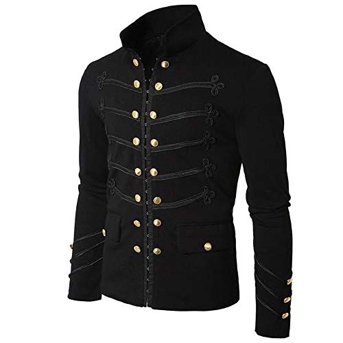 Writtian Herren Frack Mantel Steampunk Gothic Jacke Retro Vintage Viktorianischen Cosplay Kostüm Smoking Jacke Uniform Mittelalter Kleidung Jacke Herbst und Winter Dünne Kurze Windbreaker