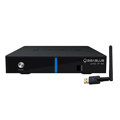 GigaBlue UHD IP 4K Multimedia Mulitroom - 2160P Digital Ultra HD Receiver mit 600Mbit Dual WLAN Stick - HDMI, SD Kartenleser, USB3.0, Internet-Radio, HDR10, inkl. HDMI Kabel