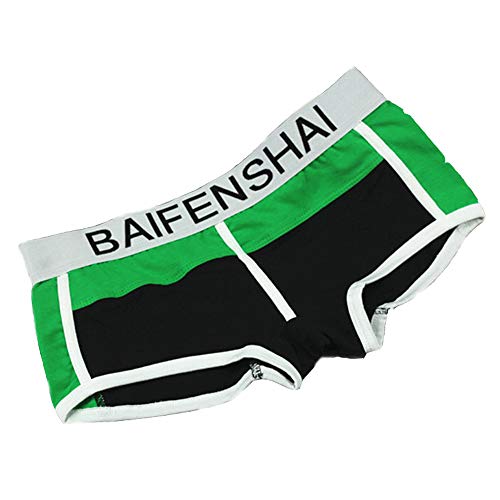 BaronHong 3er Pack Boxer Briefs für Tomboy Trans Lesbian Cotton Fashion Boyshort (grün, L)
