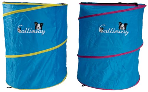 Callieway Hoopers Agility Tonne/Fass/Barrrel - (Doppelpackung) Blau, inkl. Transporttasche (blau)