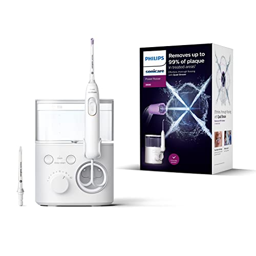 Philips Sonicare Power Flosser 3000 Munddusche – Wasser-Flosser für Zähne, Zahnfleisch und Zahnpflege, in weiß (Modell HX3711/20)