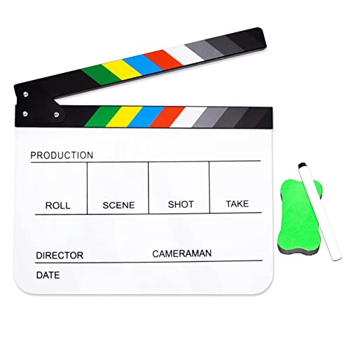 ® Acryl Clap Klappen Filmklappe Film Movie Action Szene Slate 30 x 24 cm