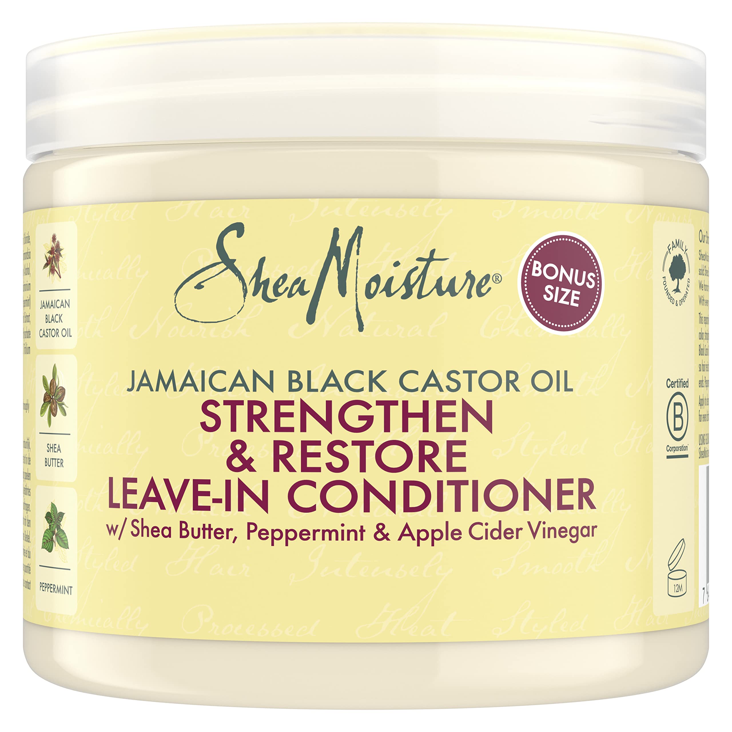 SHEA MOISTURE Moisture Jamaican Black Rizinusöl Stärken/Grow and Restore Leave In Conditioner, 431 ml