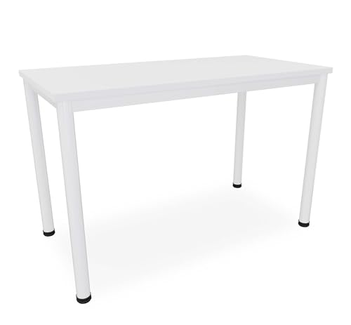 Schreibtisch / Besprechungstisch in verschiedenen Größen und Farben weißes Metallgestell Konferenztisch Arbeitstisch (B: 120 cm x T: 60 cm, Weiß)