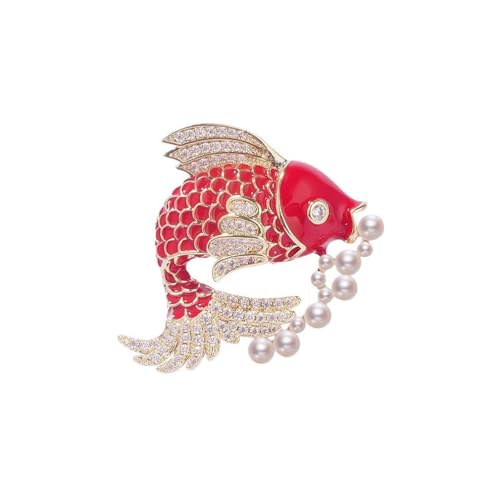 Brosche Perle Corsage Kreative personalisierte Karpfen Pin Schmuck Geschenk für Frauen Schal Pin Clip Hochzeit Party Kleidung Zubehör