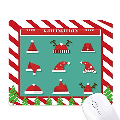 DIYthinker Frohe Weihnachten Bunte Hut-Illustration Mauspad Zuckerstange Gummi-Pad Weihnachten Matte