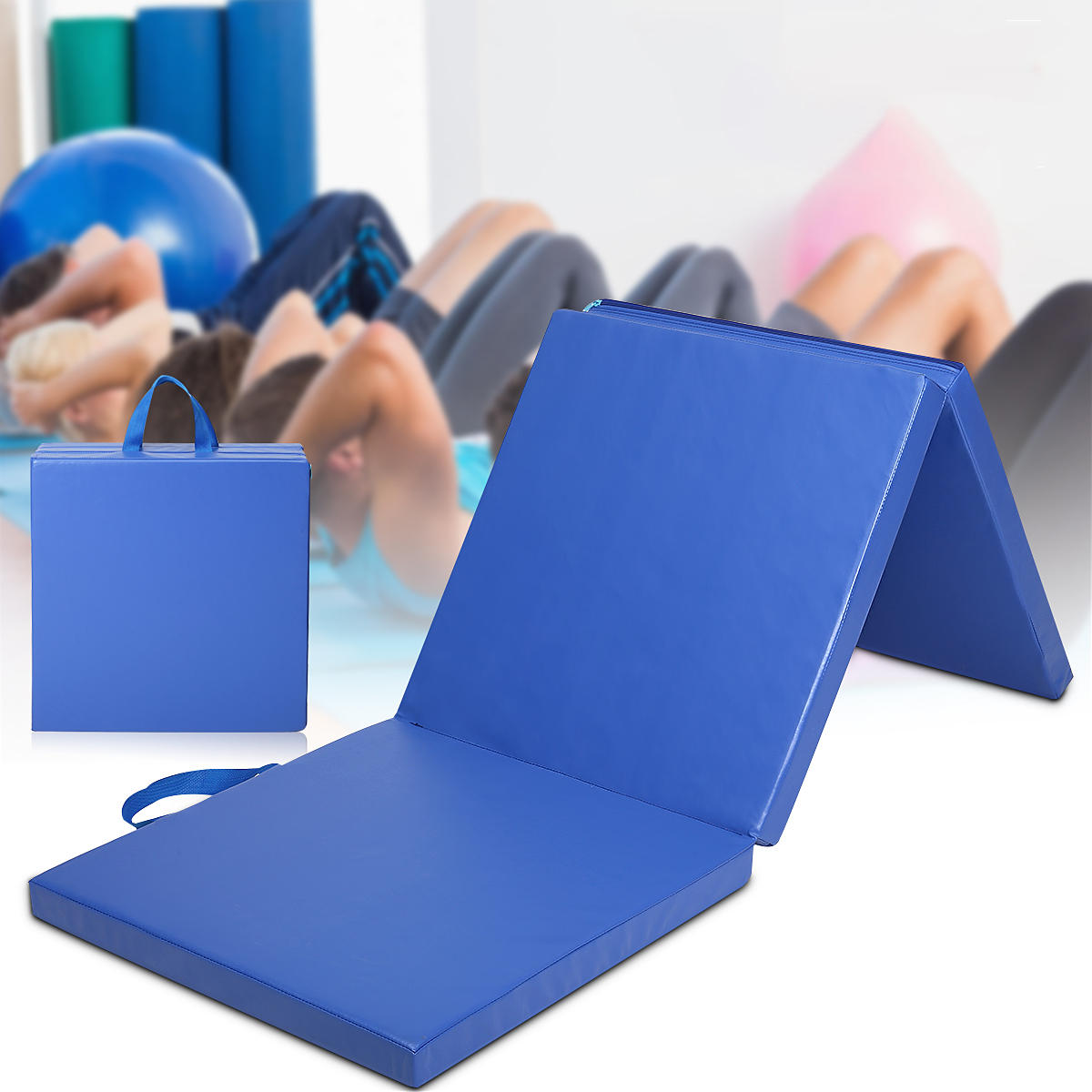 70×23×2Zoll 3 Falten Gymnastikmatte Yoga Übungsgymnastik Tragbare Airtrack-Platte Tumbling