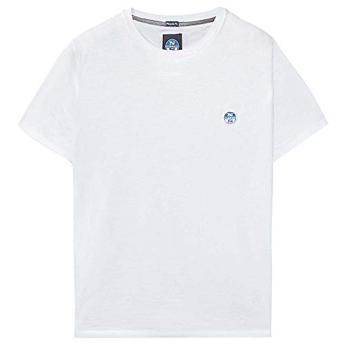 North Sails Herren T-shirt S/s W/logo T-Shirt, White, S