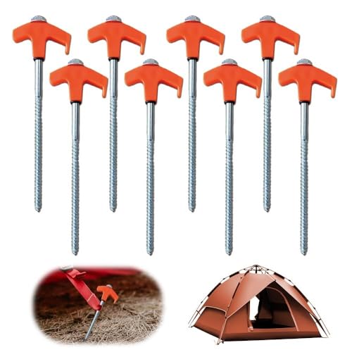 8" Schraube in Zeltpfähle mit Erdankern Schraube EIN,Camping Zeltpfähle Heavy Duty,Schraubenpfähle für Boden,Glühen im Dunkeln Zeltpfähle,Zeltbodenpfeile und Anker und Hexagon-Kopfantrieb (Color : 20