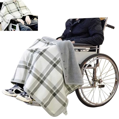 Rollstuhl-Schaldecke Für Erwachsene, Rollstuhlwärmer-Abdeckungsdecke,Rollstuhl-Poncho, Flanellfutter, Kniebeindecke, Tragbare Warme Decke, Winter Rollstuhldecke Für Erwachsene