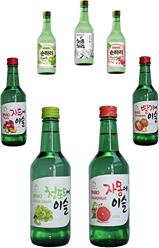 bick.shop® 6x Soju 360ml Korea original 12-13% Vol Alk. Branntwein Reiswein koreanischer Wodka Jinro (MIX)