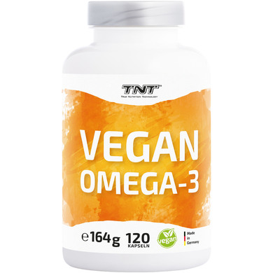 TNT Vegan Omega 3 Kapseln Hochdosiert • Algenöl mit EPA & DHA ohne Zusätze • Laborgeprüft (120 Kapseln)