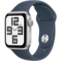 Apple Watch SE (2. Gen) GPS 40mm Alu Silber Sportarmband Sturmblau - S/M