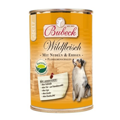 Bubeck Adult Wildfleisch mit Nudeln & Erbsen 12 x 400 g