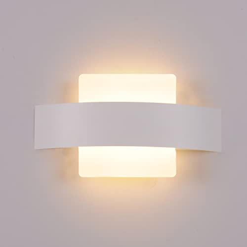 AIRTWESD Modern Nachttischlampen 6W LED Wandleuchten Acrylmaterial Leseleuchte Metall Wandleuchte 3000K Warmweiß