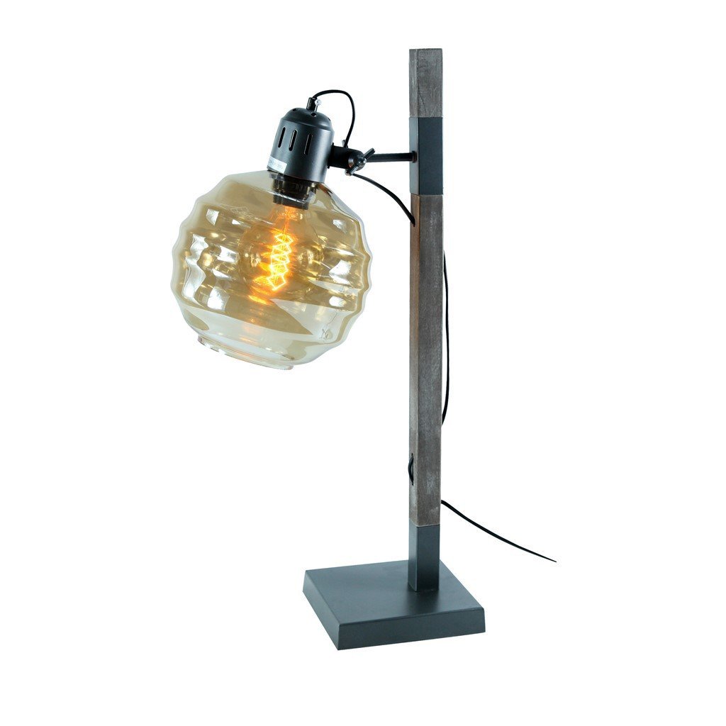 Zons Lampe Stellen Industry D20 x 15 x 18 x H65 cm + Edison Glühbirne grau