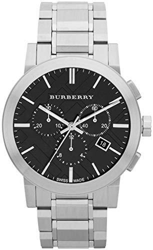 Compatible With The City BU9351 Herren-Chronograph, Edelstahl, mit Datumsanzeige, 42 mm, silberfarben / Schwarz