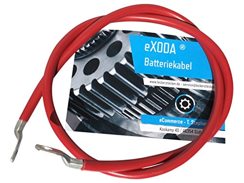 eXODA Batteriekabel 70 mm² 100cm mit Kabelschuhen M10 Rot