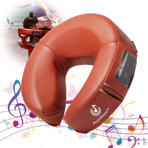Master Massage MusicMaster Gesichtskissen Nasenhorn Kopfkissen mit Memory Schaum und Hi-Fi Lautsprecher Bluetooth AUX für Massageliege Massagebank Zimt