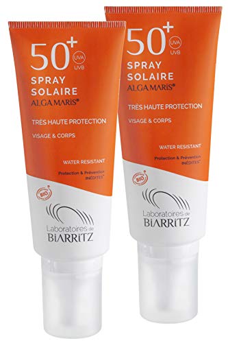 2er Pack Alga Maris Sonnenspray LSF50 100ml | BIO zertifizierte Naturkosmetik von Laboratoires de Biarritz | mit Sofortschutz und ohne Weißeleffekt