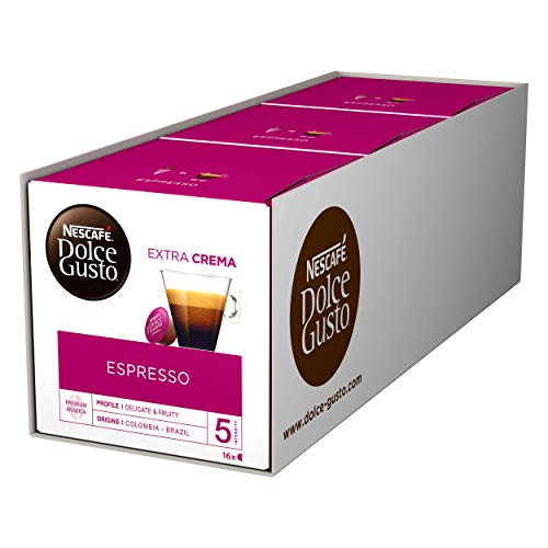 NESCAFÉ Dolce Gusto Espresso Intenso | 16 Kaffeekapseln | Arabica und Robusta Bohnen | Geschmack roter Sommerbeeren und rosa Pfefferbeeren | Aromaversiegelte Kapseln | 1er Pack (1 x 16 Kapseln)